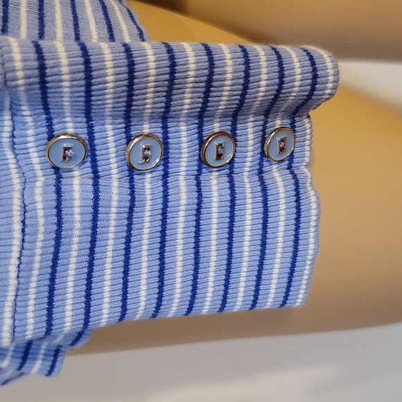 NWOT Talbots large blue striped shirt - Picture 2 of 5